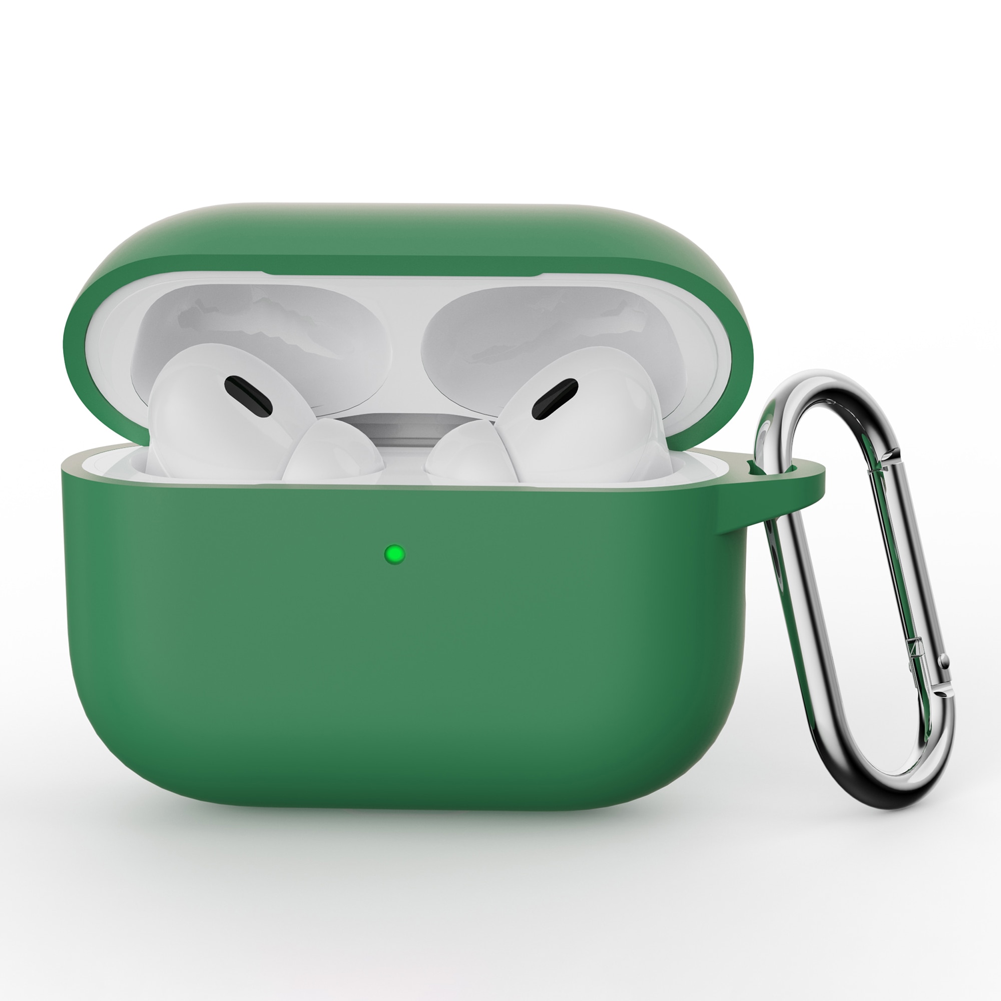 Apple AirPods Pro 3 Siliconen hoesje met karbinerhaak Groen