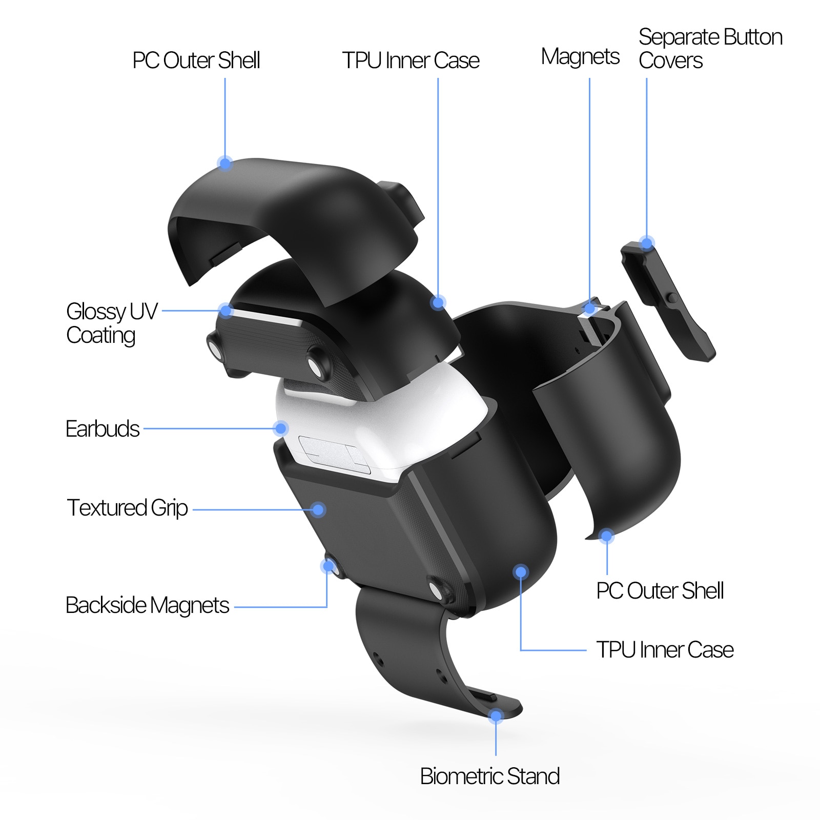 PECQ Series Hoesje Apple AirPods Pro 3 Zwart