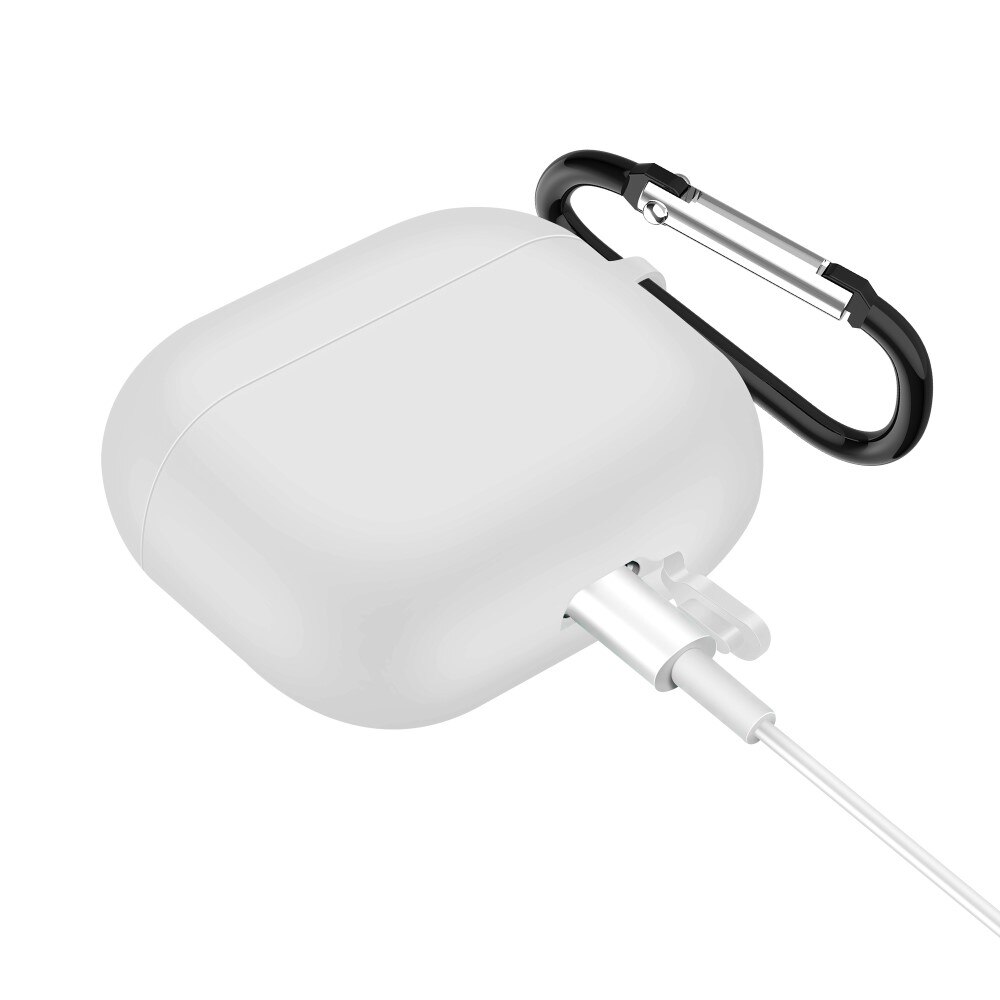 AirPods 3 Siliconen hoesje met karbinerhaak Wit