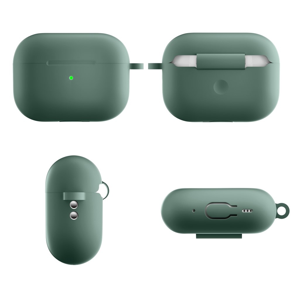 Apple AirPods Pro 2 Siliconen hoesje met karbinerhaak Groen