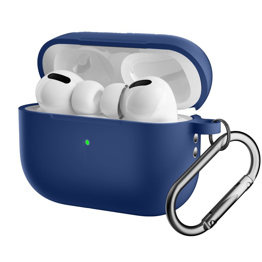 Apple AirPods Pro 2 Siliconen hoesje met karbinerhaak Blauw