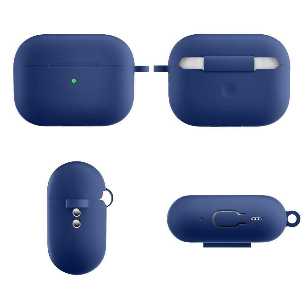 Apple AirPods Pro 2 Siliconen hoesje met karbinerhaak Blauw