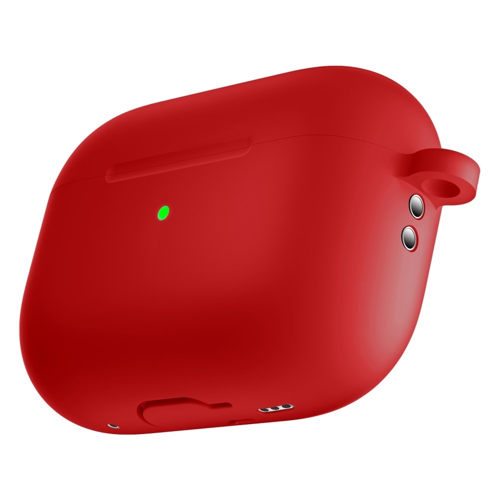 Apple AirPods Pro 2 Siliconen hoesje met karbinerhaak Rood