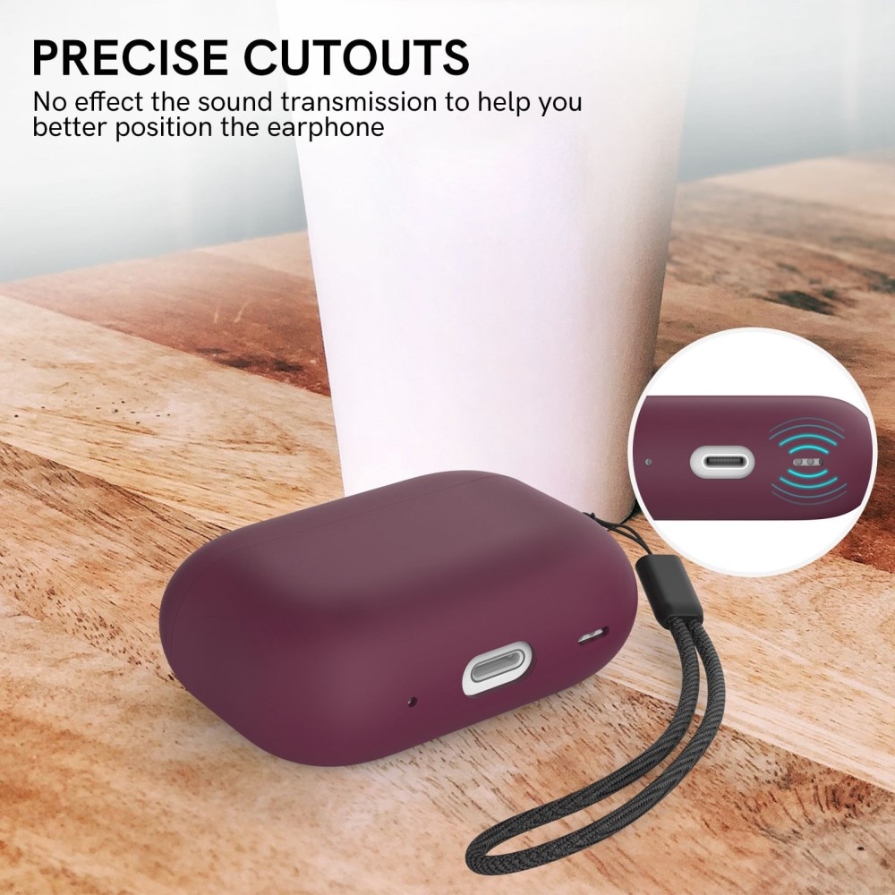 Apple AirPods Pro 2 Silicone Handstrap Case Bordeaux