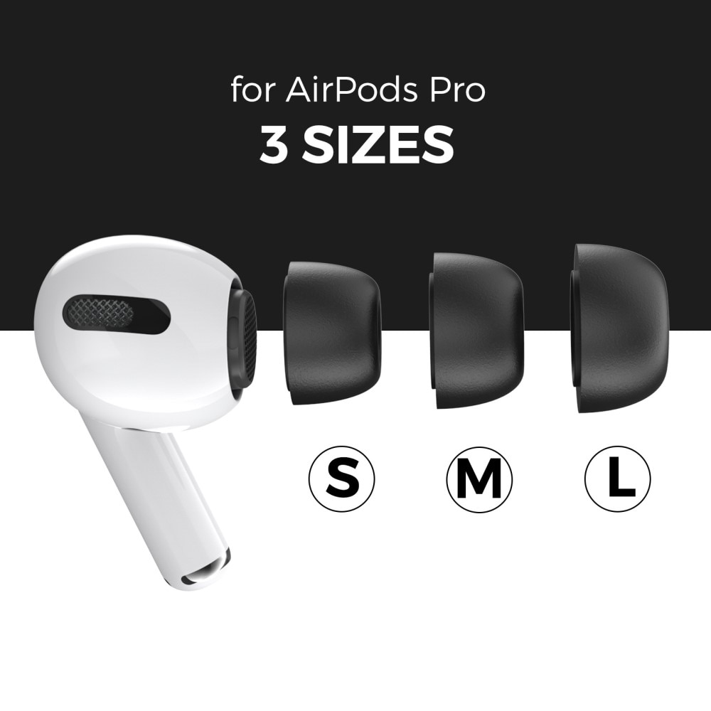 Memory Foam Ear Tips (3-pack) AirPods Pro zwart