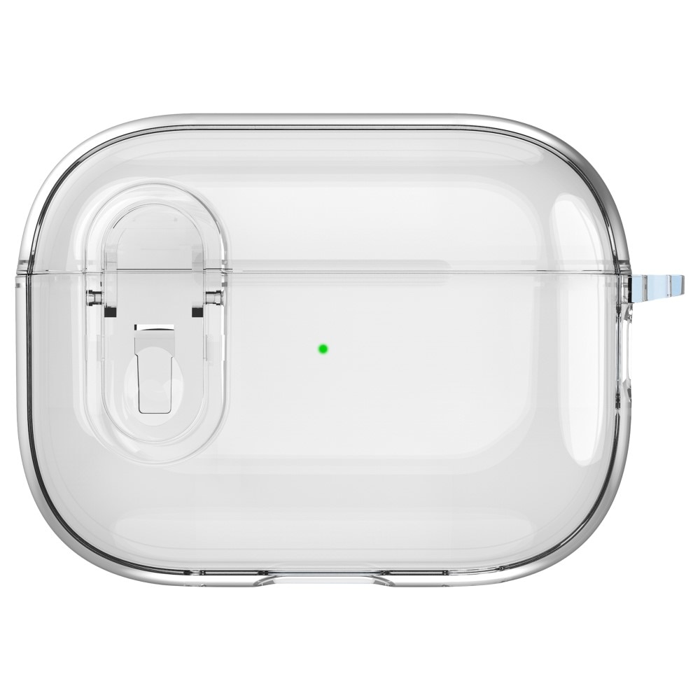 AirPods Pro 2 Hoesje met karbinerhaak en slot transparant