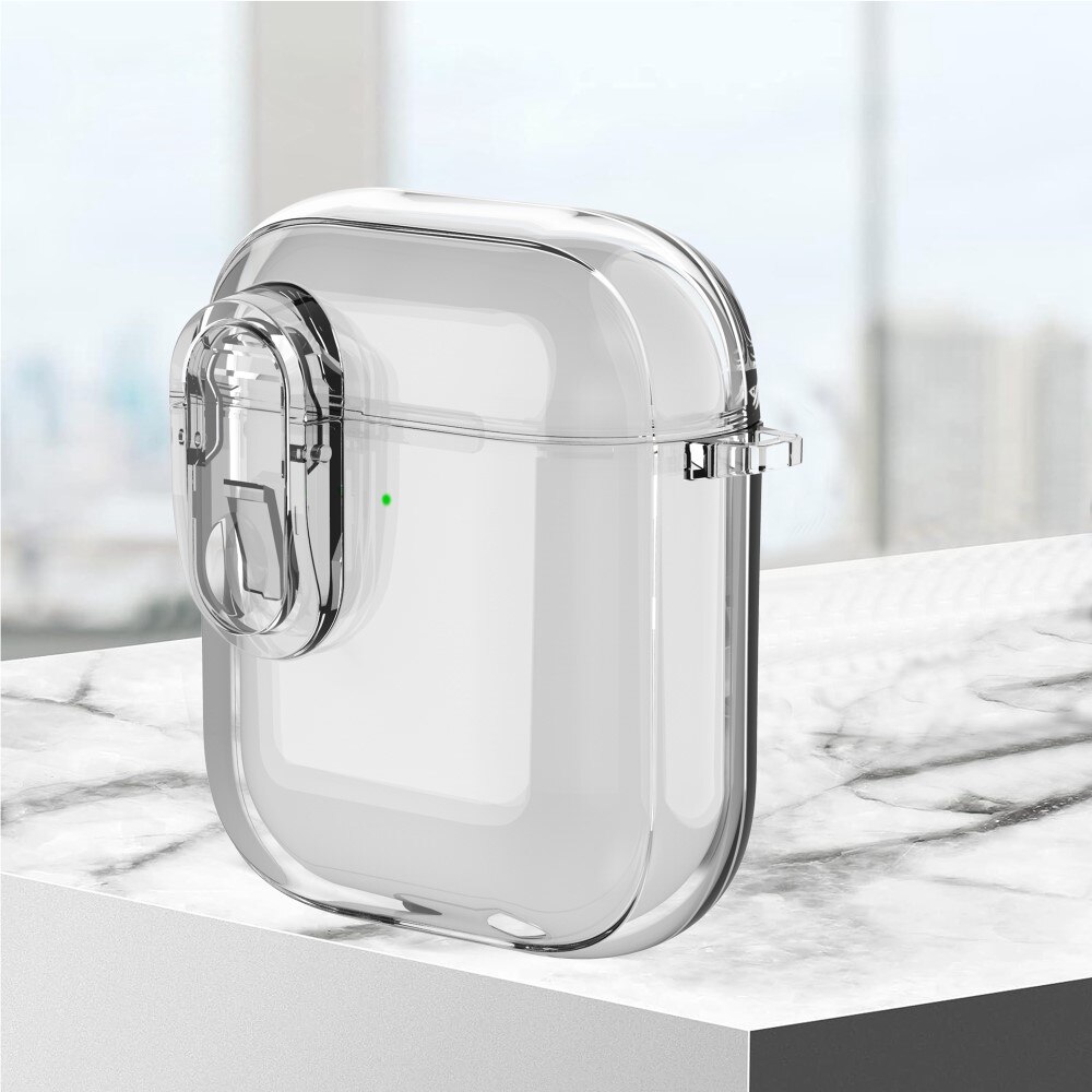 Apple AirPods Hoesje met karbinerhaak en slot transparant