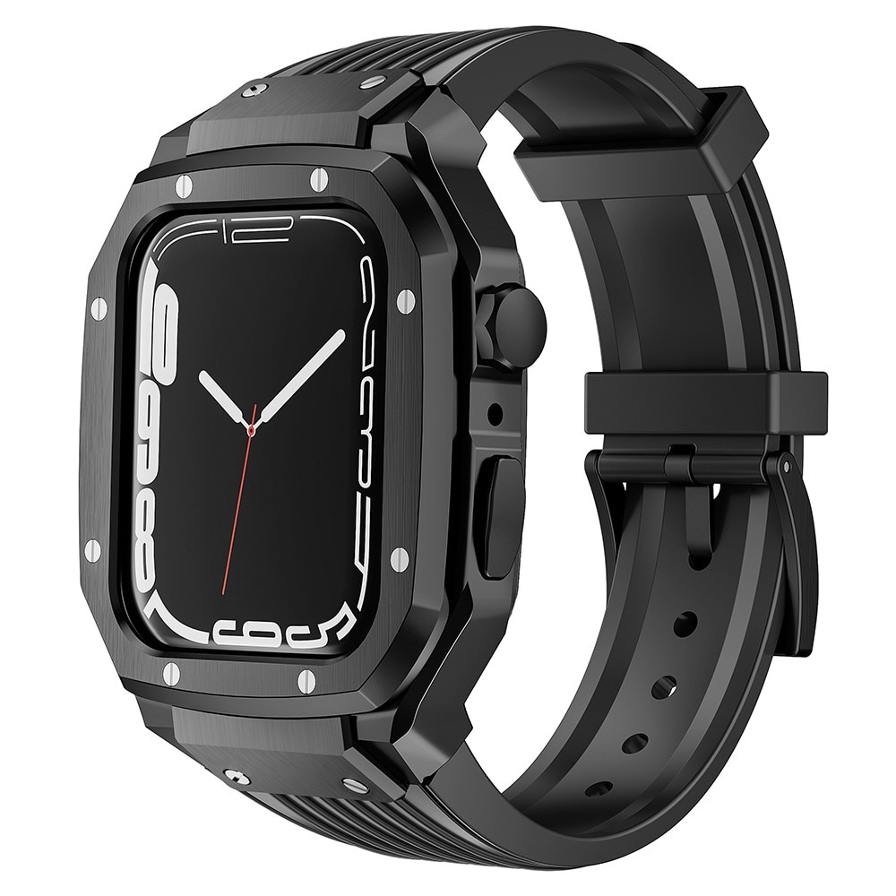 Apple Watch 45mm Series 9 Adventure Metalen Hoesje + Armband zwart