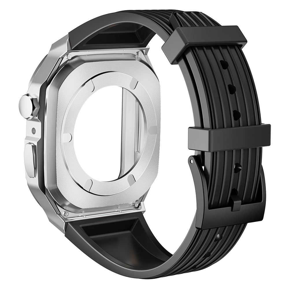 Apple Watch 44mm Adventure Metalen Hoesje + Armband zwart/zilver