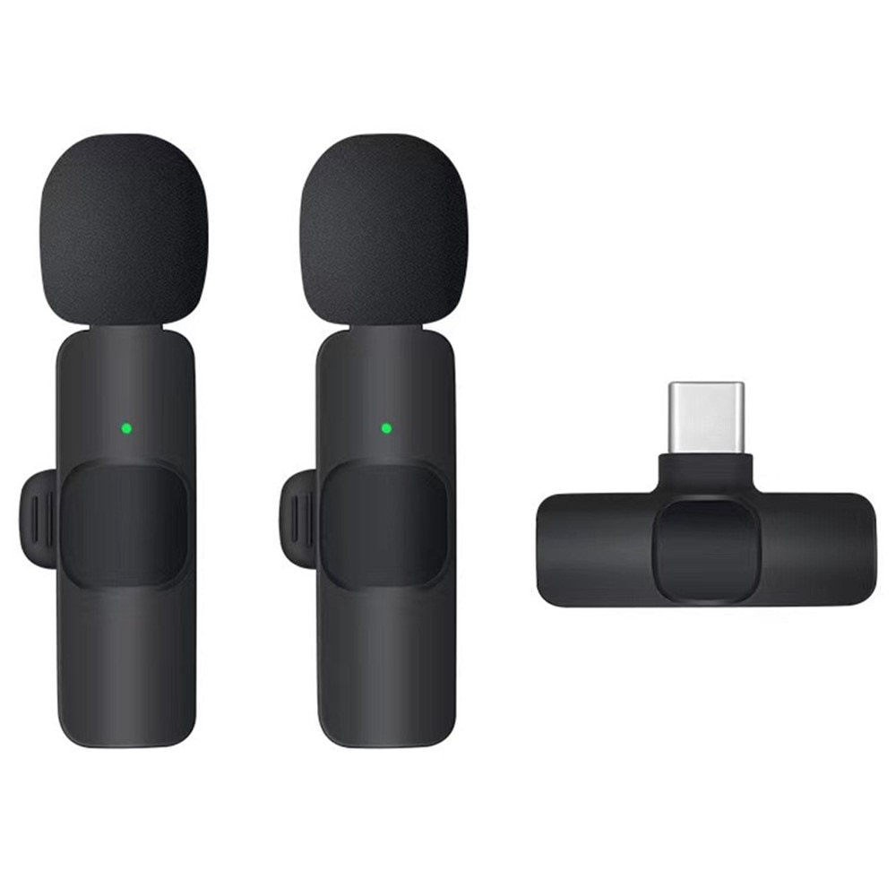 2 Draadloze microfoons met USB-C-ontvanger zwart
