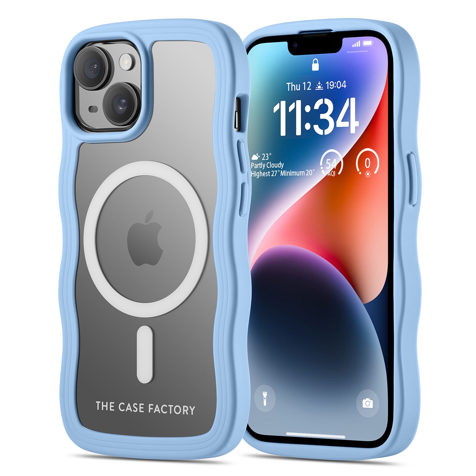 The Wave Mag Case iPhone 15 Blauw