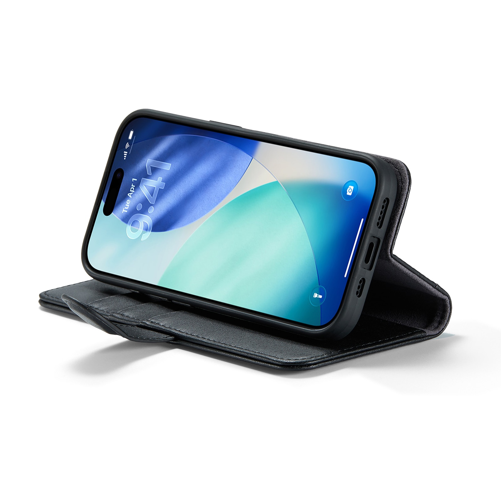 iPhone 17 Echt lederen hoesje Zwart