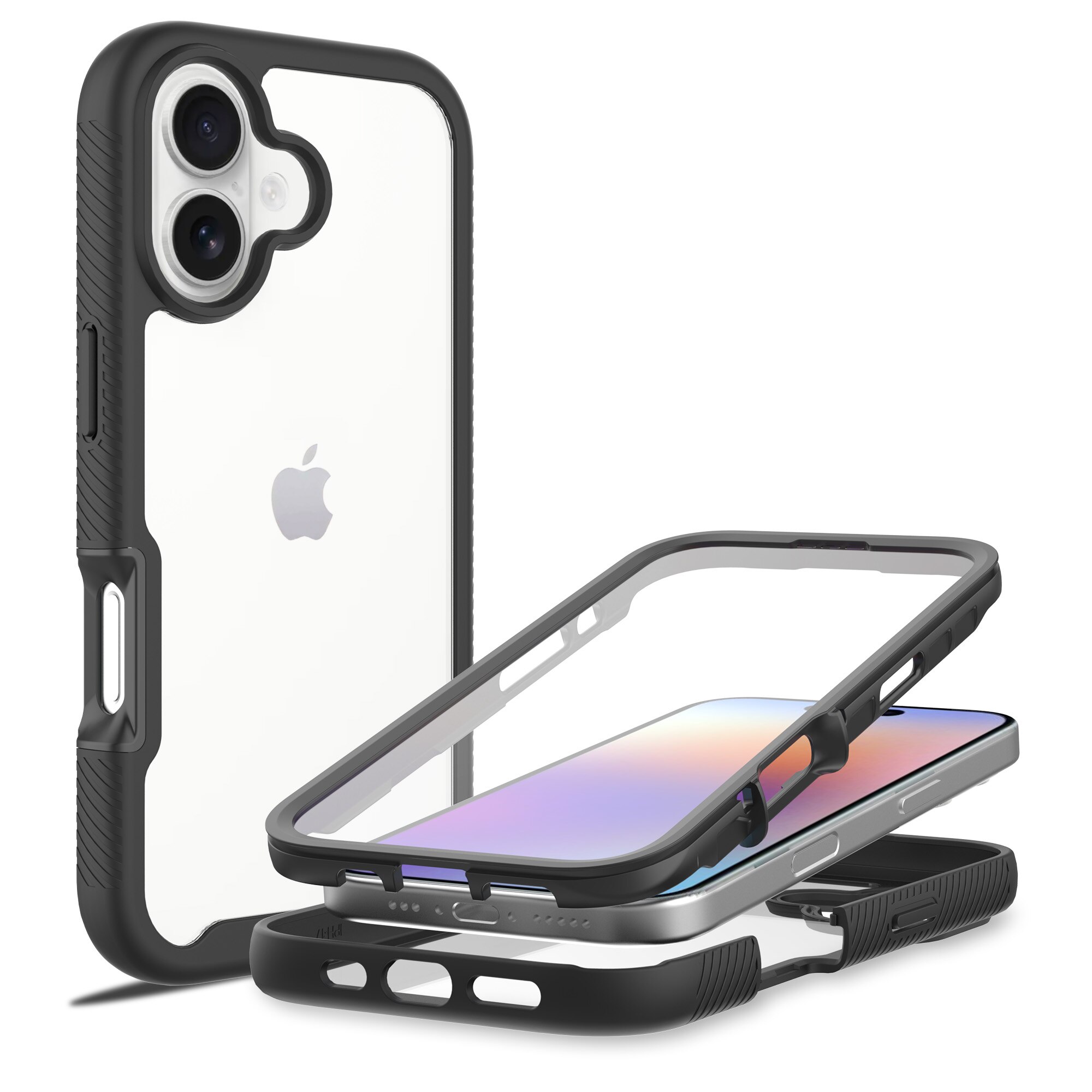 iPhone 17 Full Protection Case Zwart/transparant