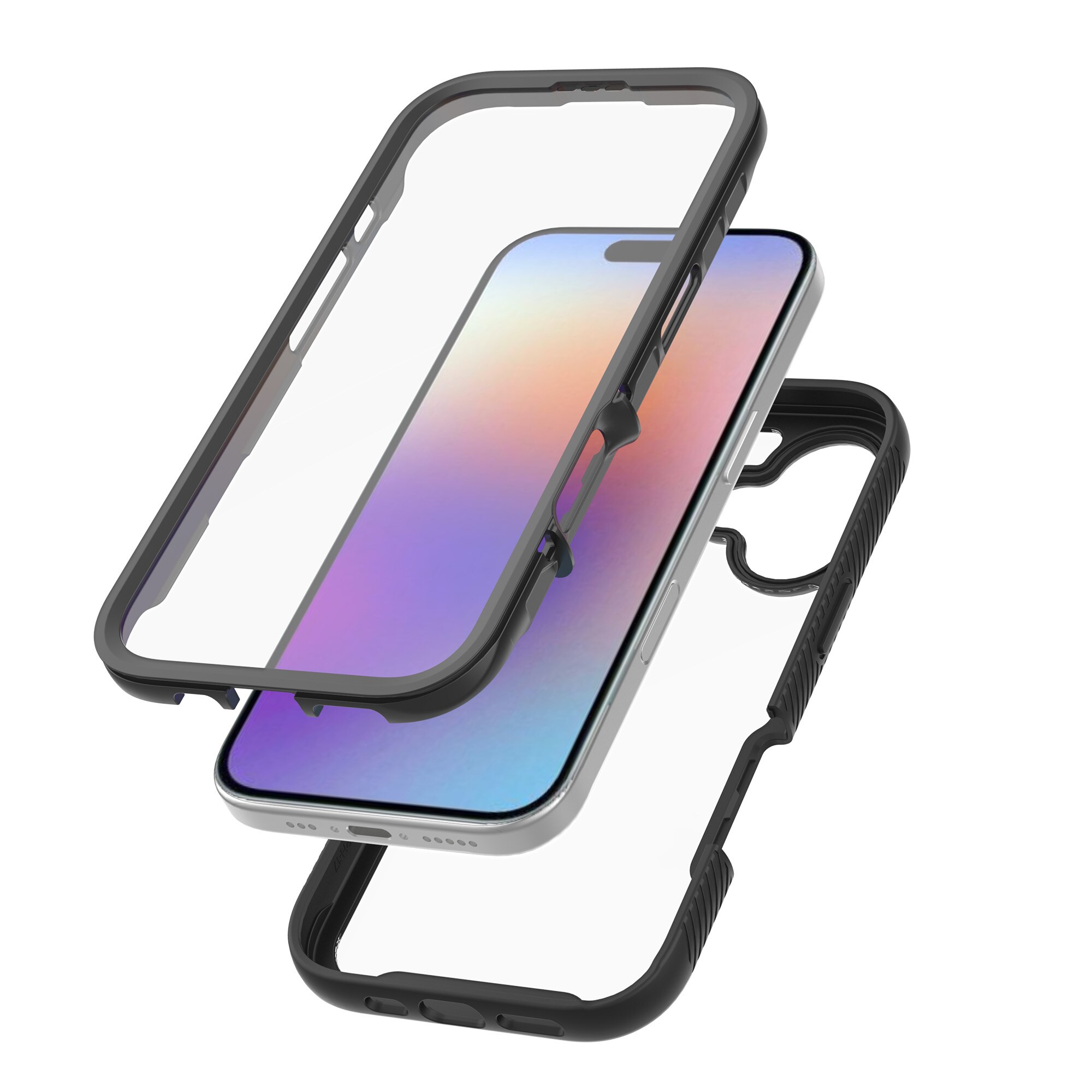 iPhone 17 Full Protection Case Zwart/transparant