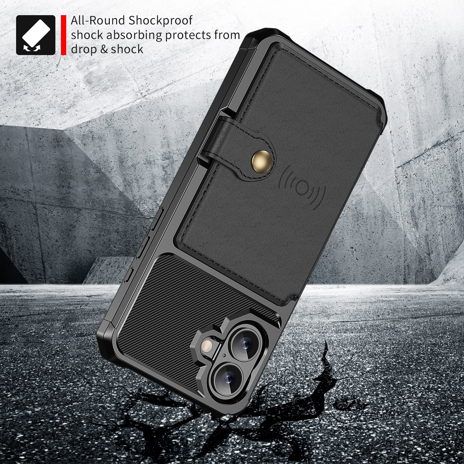 iPhone 17 Tough Multi-slot Hoesje Zwart