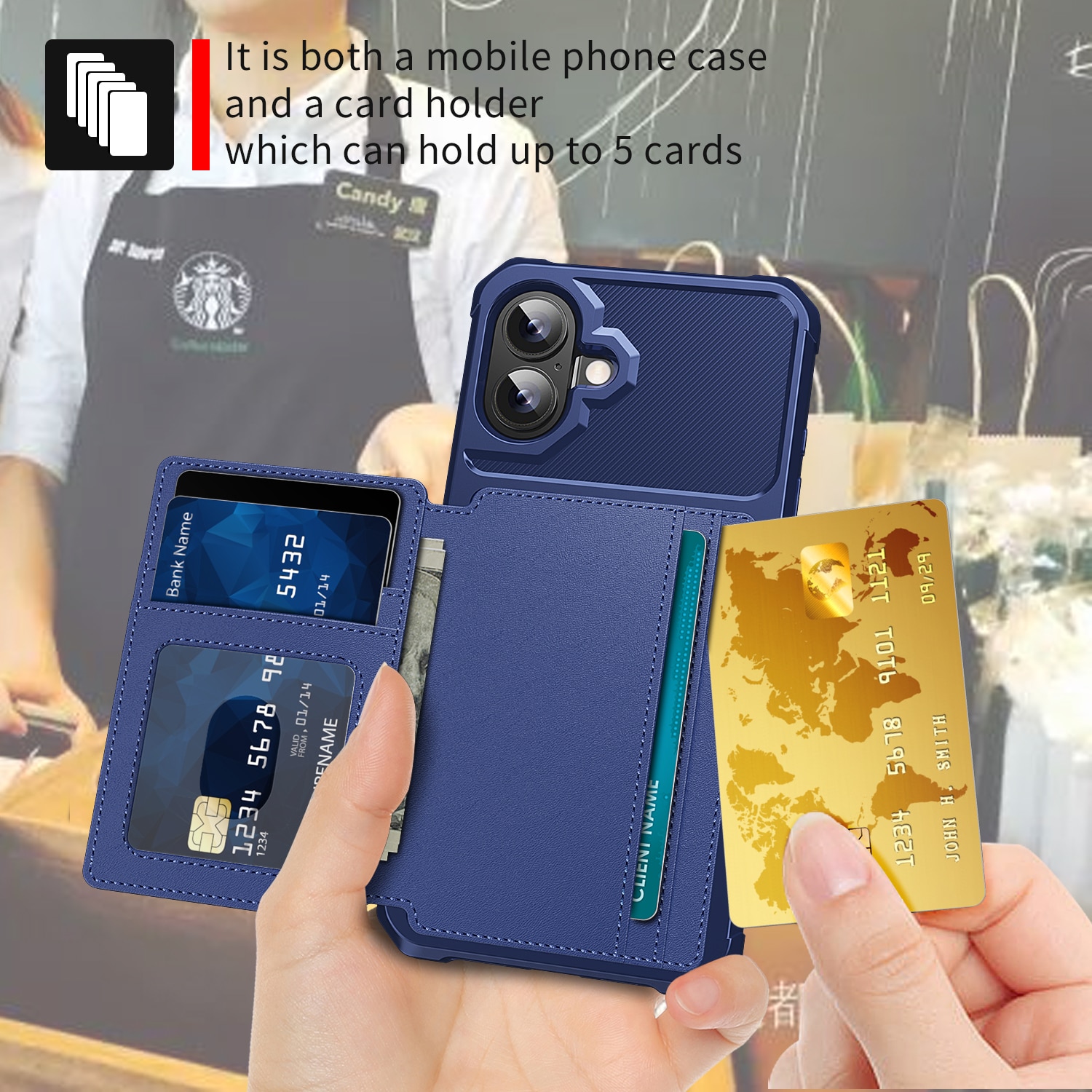 iPhone 17 Tough Multi-slot Hoesje Blauw