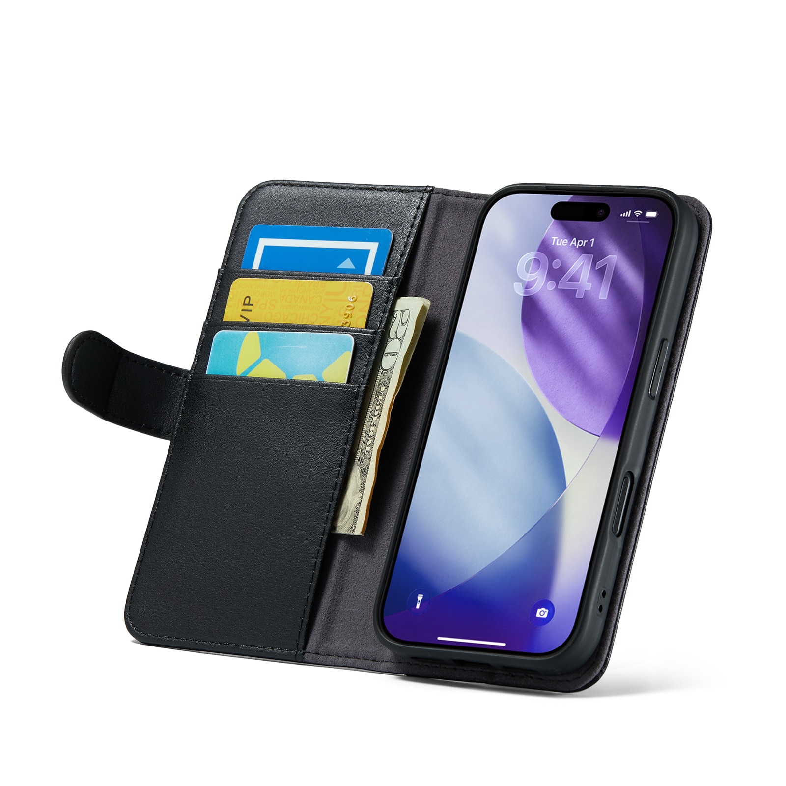 iPhone 17 Pro Max Echt lederen hoesje Zwart