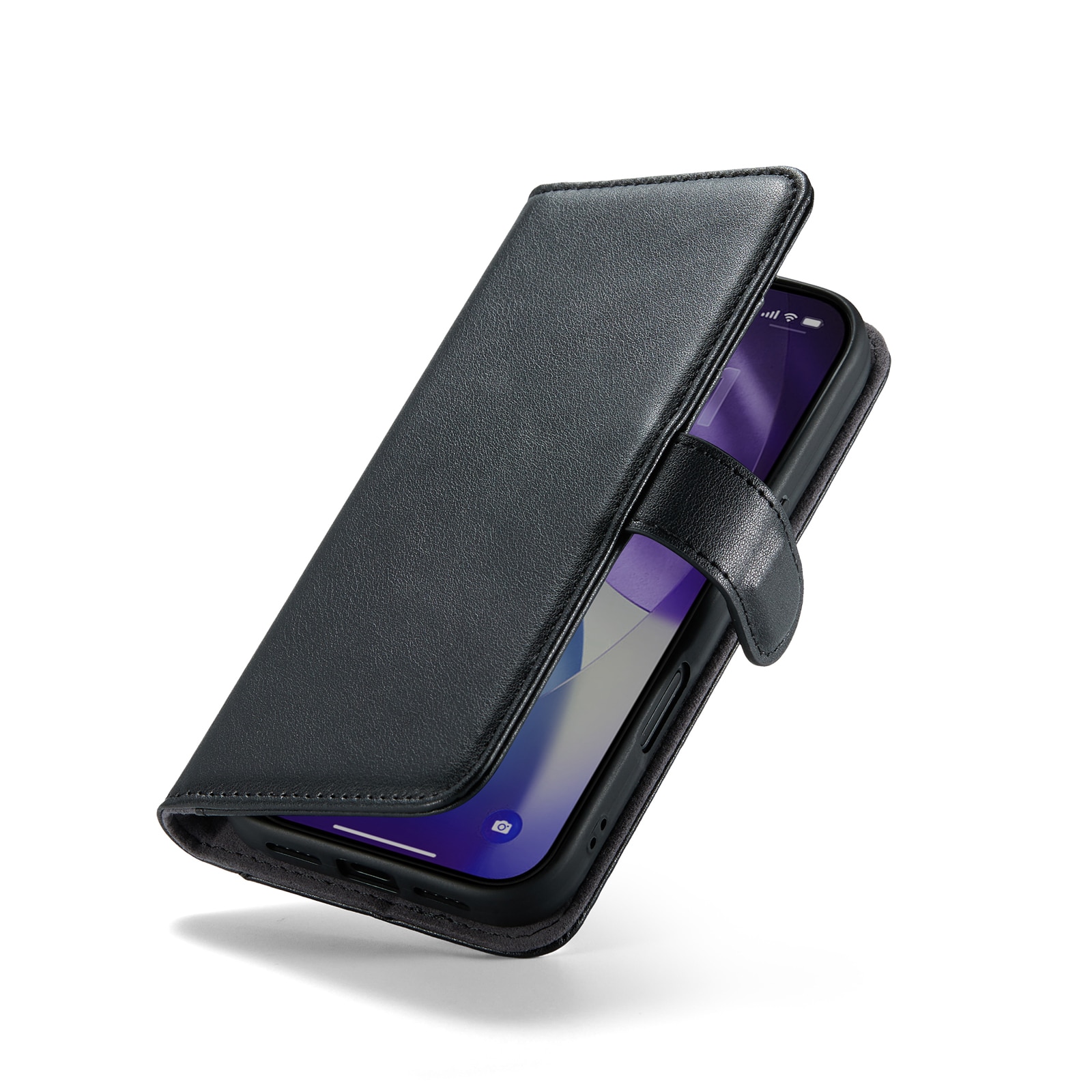 iPhone 17 Pro Max Echt lederen hoesje Zwart