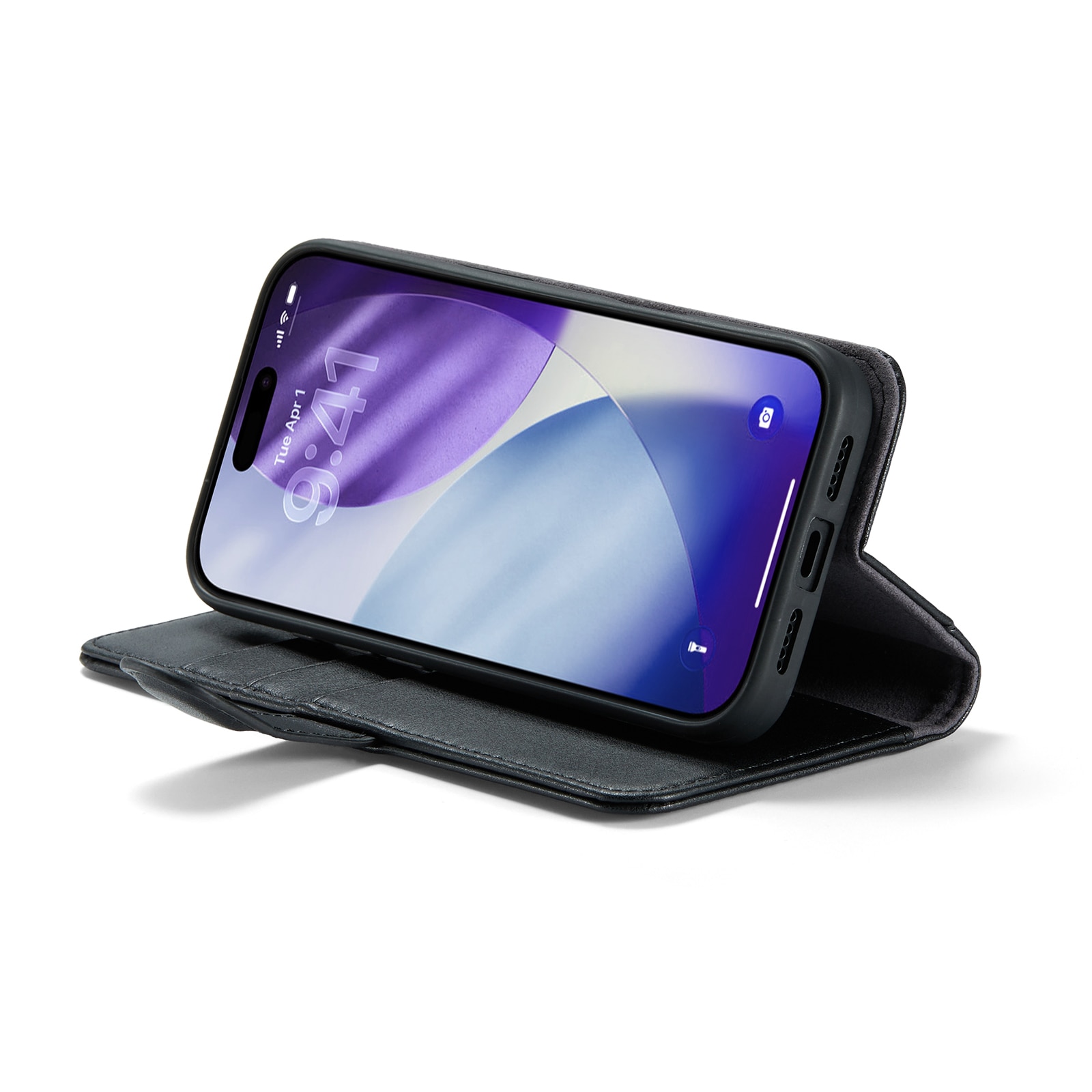 iPhone 17 Pro Max Echt lederen hoesje Zwart
