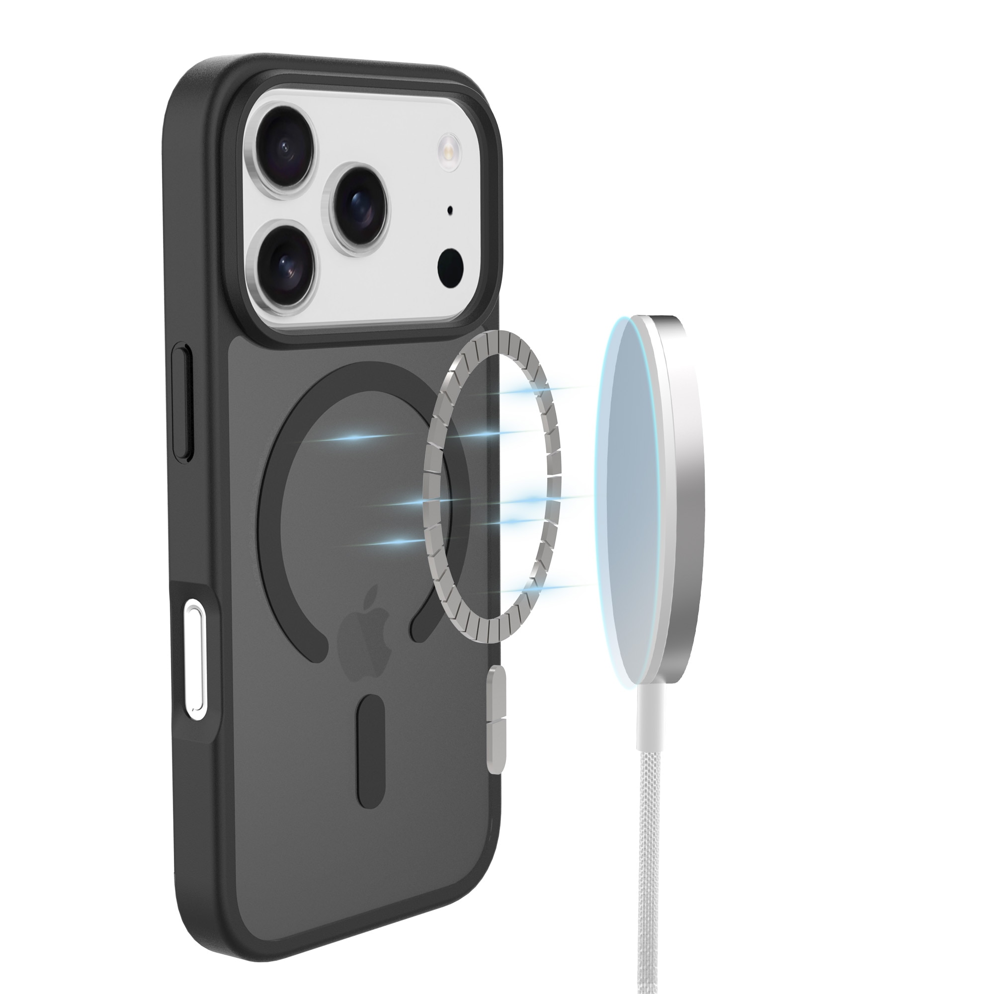 Magnetic Hybrid Hoesje iPhone 17 Pro Max Frosted Black