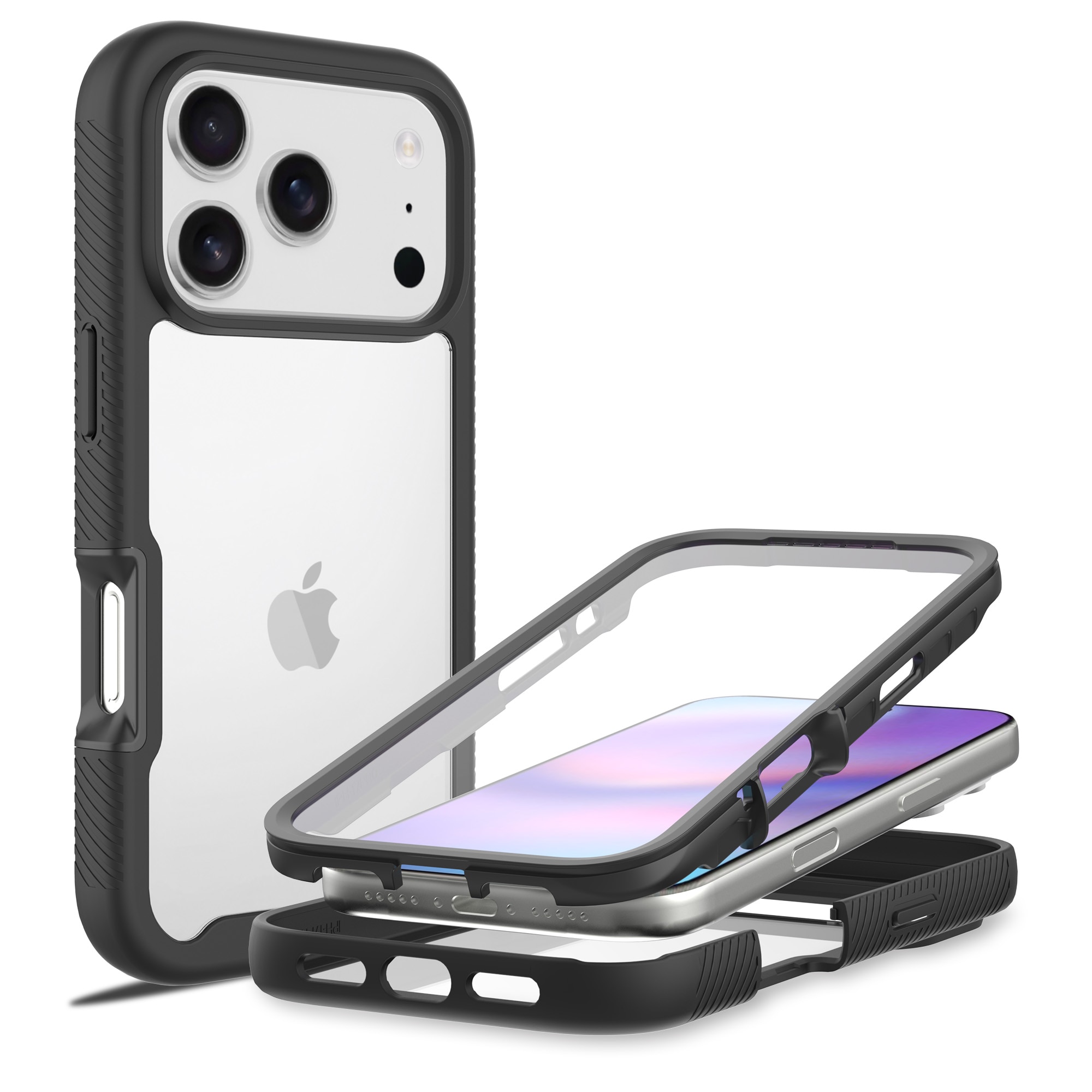 iPhone 17 Pro Max Full Protection Case Zwart/transparant