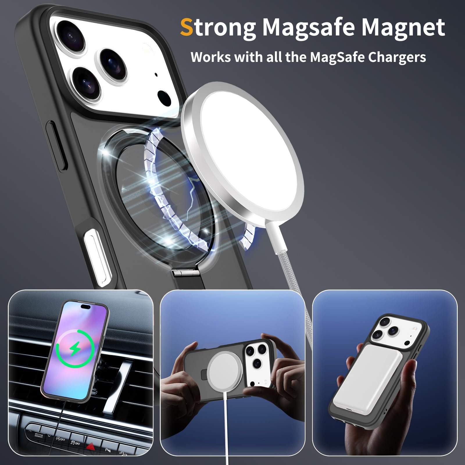 iPhone 17 Pro Max Hybridcase Magnetic Ring Zwart