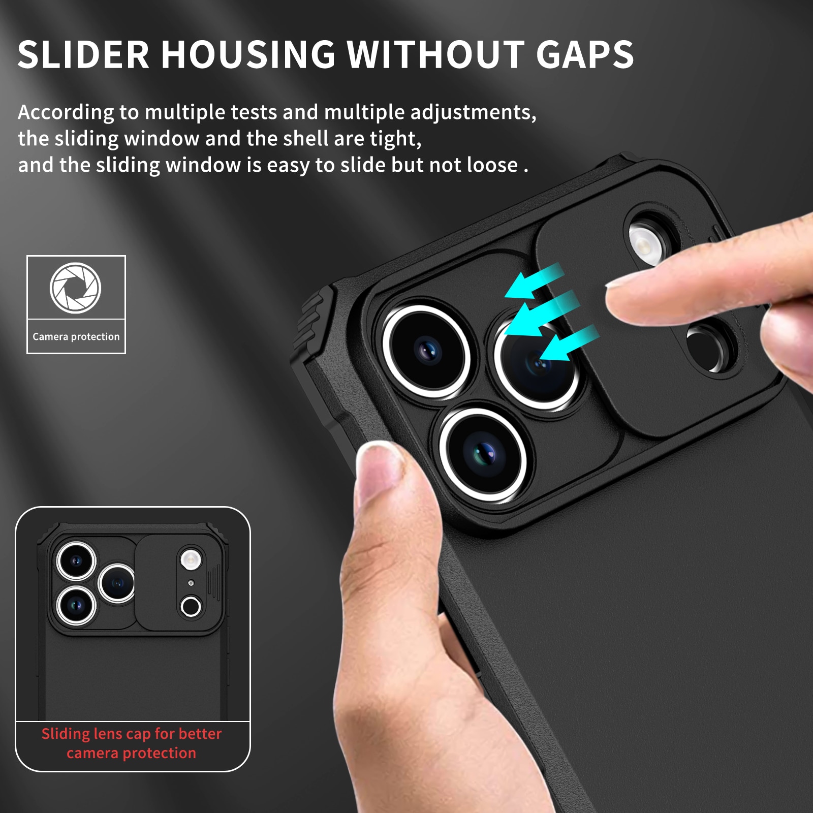 iPhone 17 Pro Max Kickstand Hoesje met Camera Protector Zwart