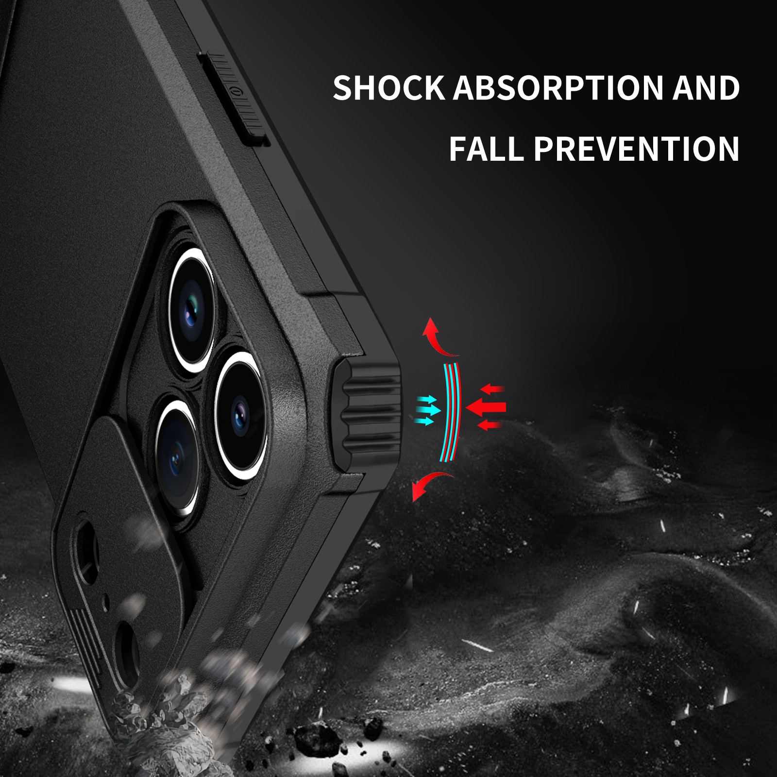 iPhone 17 Pro Max Kickstand Hoesje met Camera Protector Zwart