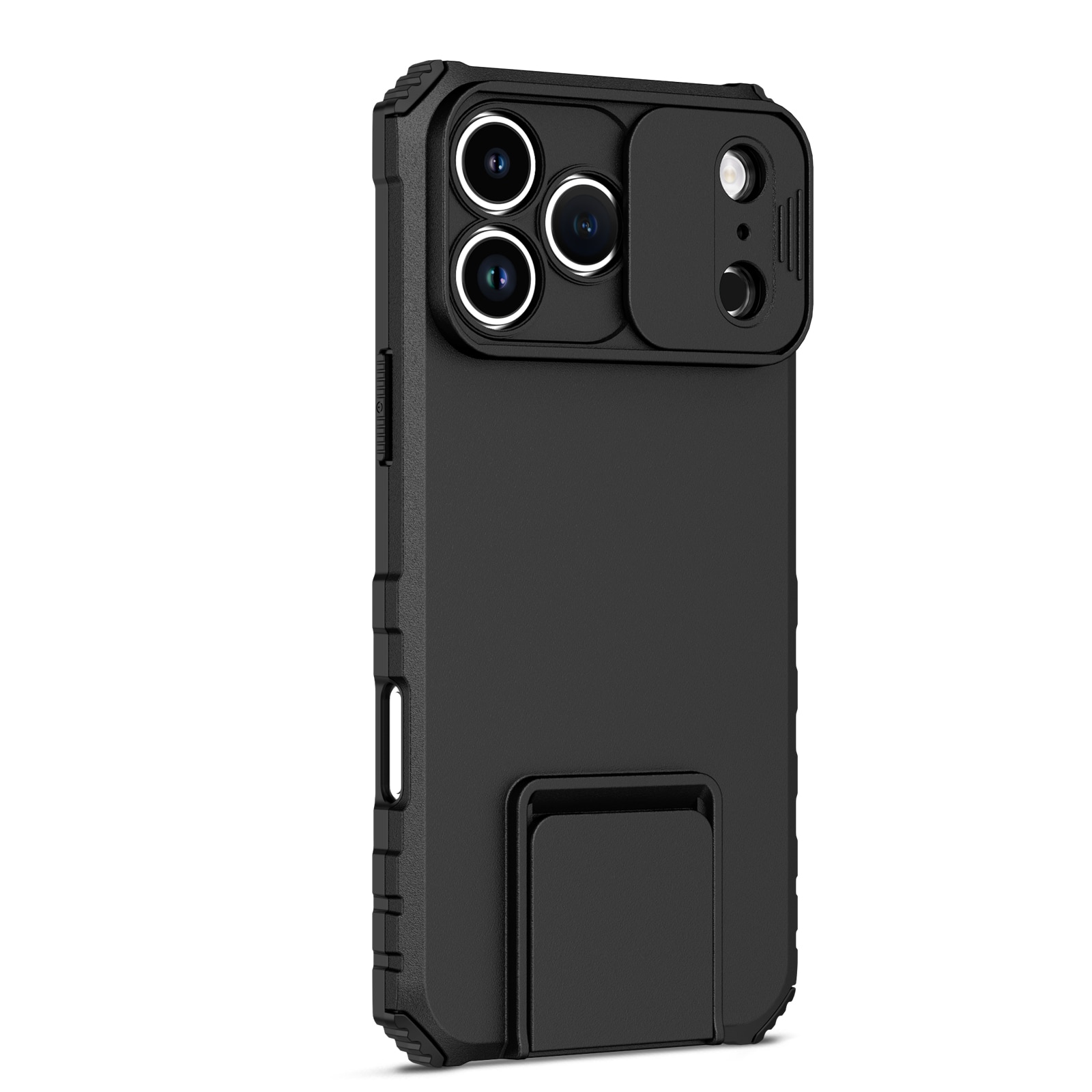 iPhone 17 Pro Max Kickstand Hoesje met Camera Protector Zwart