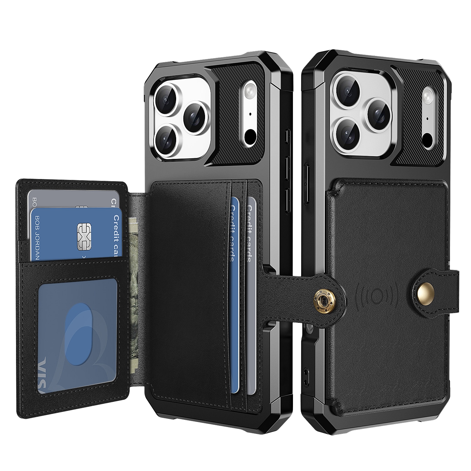 iPhone 17 Pro Tough Multi-slot Hoesje Zwart