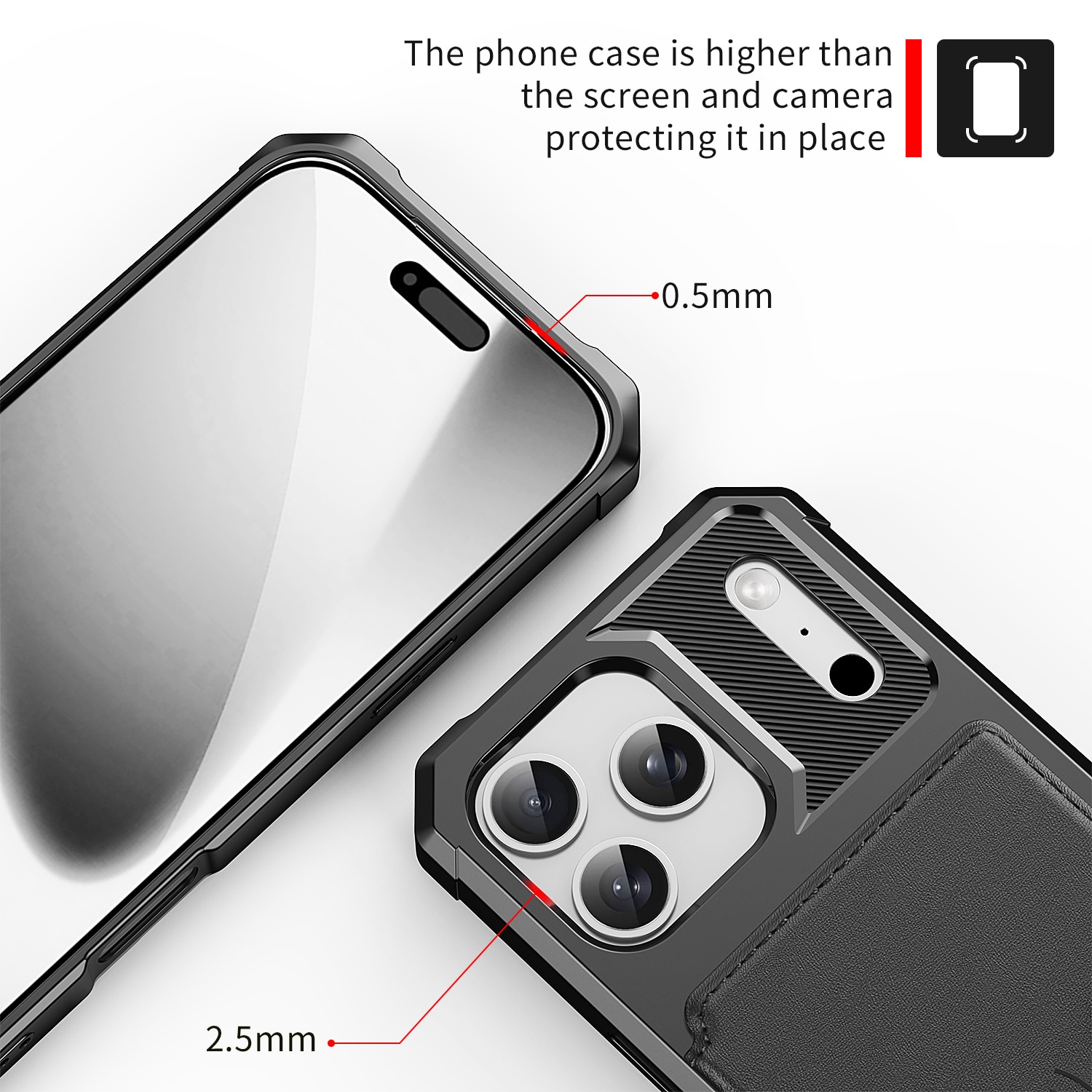 iPhone 17 Pro Tough Multi-slot Hoesje Zwart