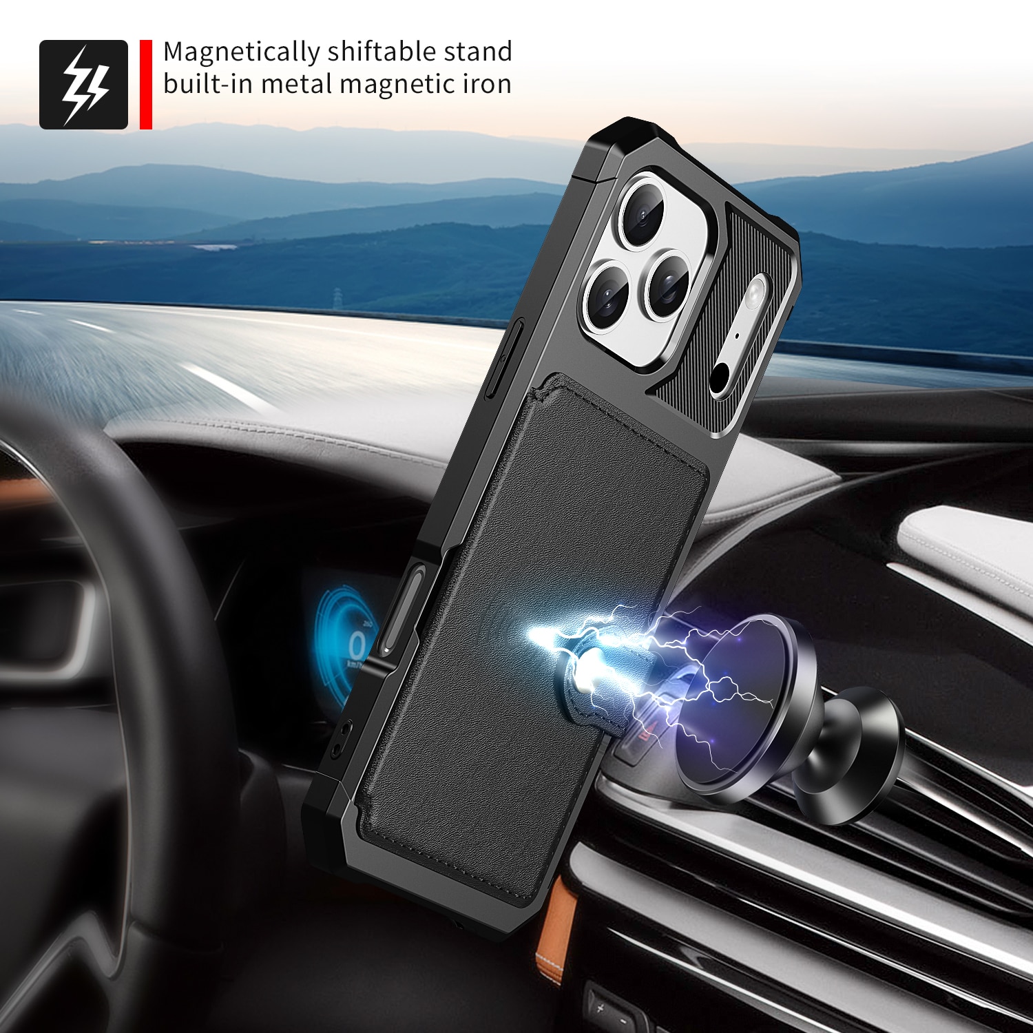 iPhone 17 Pro Tough Multi-slot Hoesje Zwart
