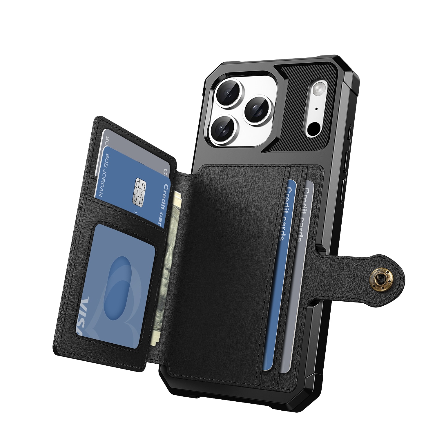 iPhone 17 Pro Tough Multi-slot Hoesje Zwart