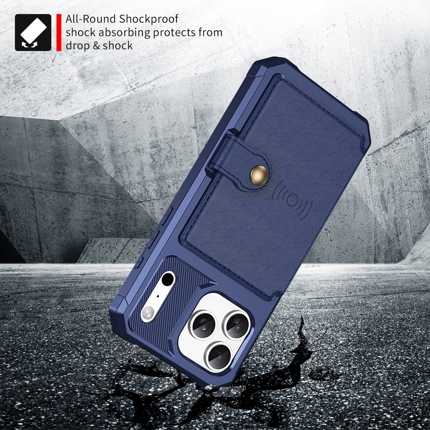 iPhone 17 Pro Tough Multi-slot Hoesje Blauw