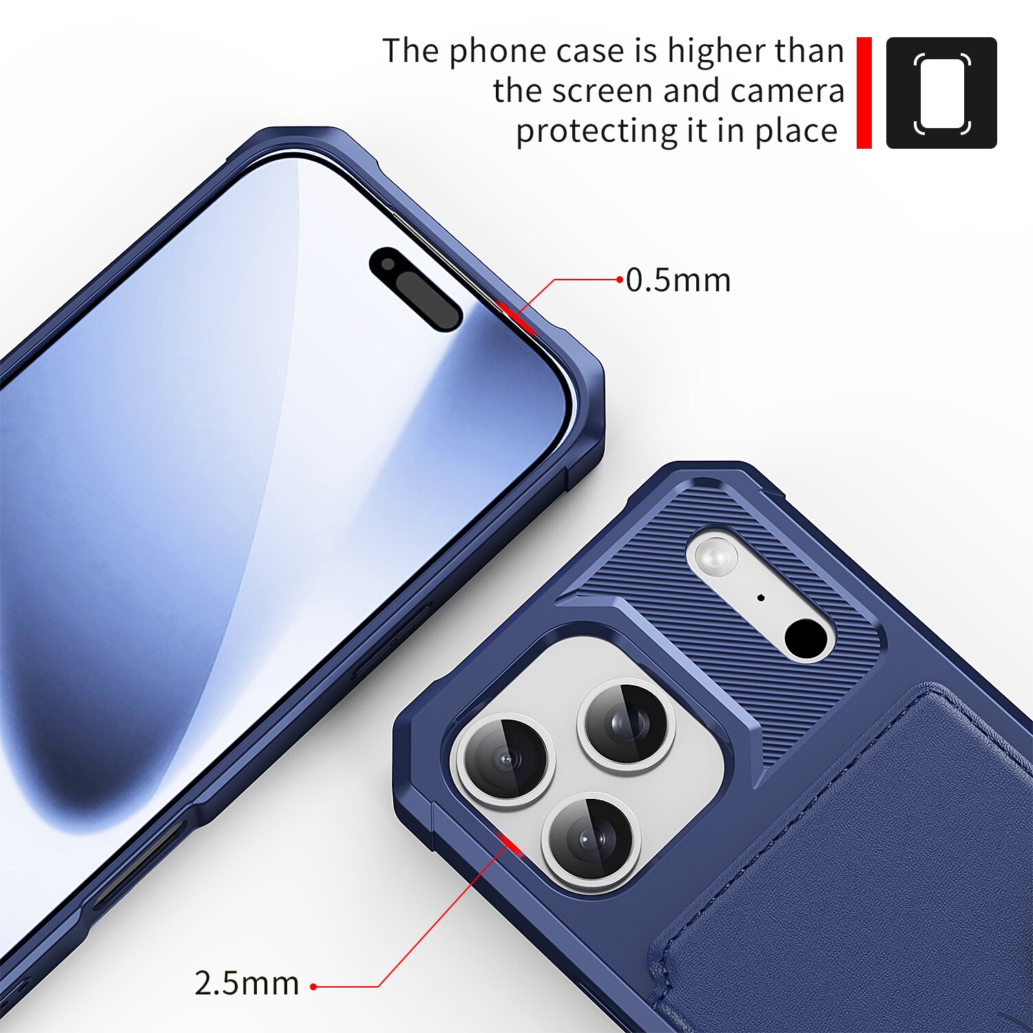 iPhone 17 Pro Tough Multi-slot Hoesje Blauw