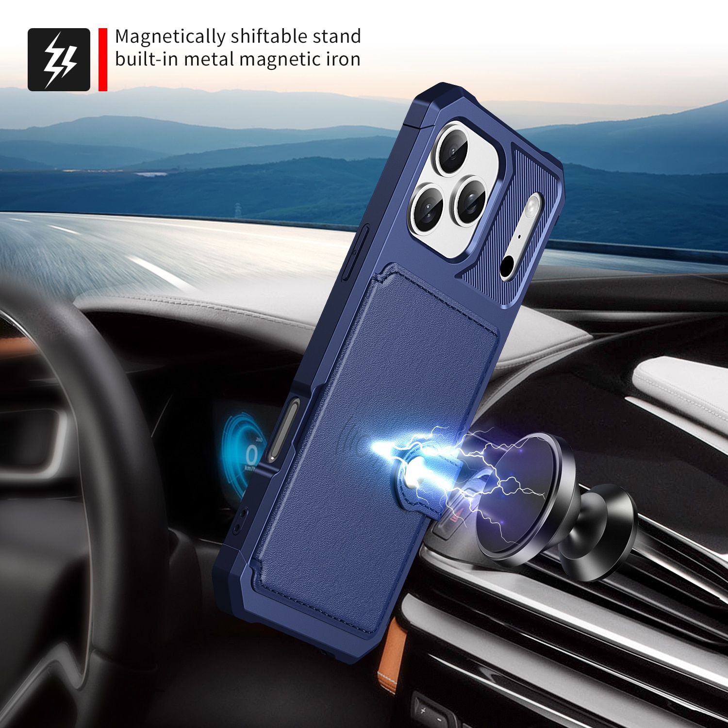 iPhone 17 Pro Tough Multi-slot Hoesje Blauw