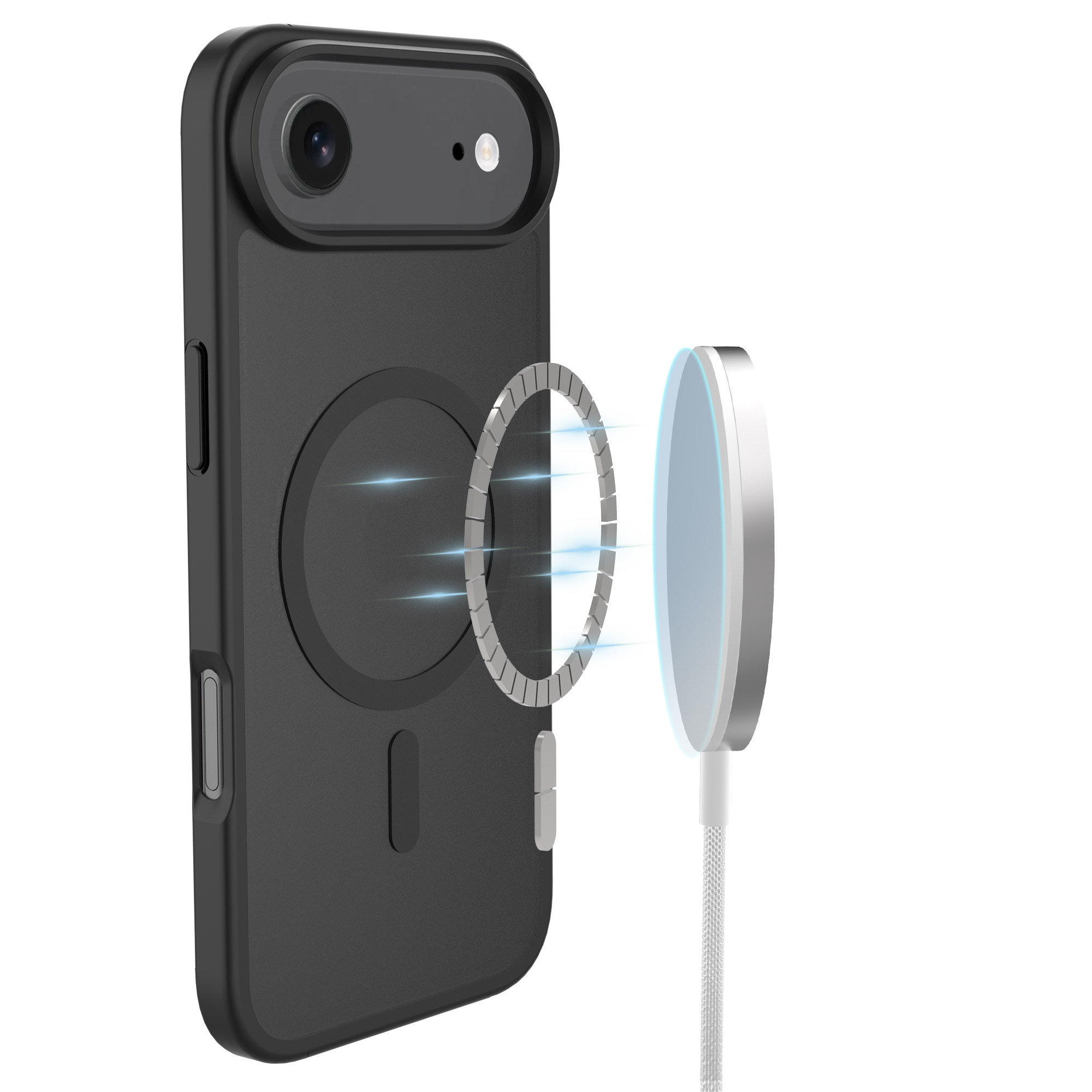 Magnetic Hybrid Hoesje iPhone 17 Air Frosted Black