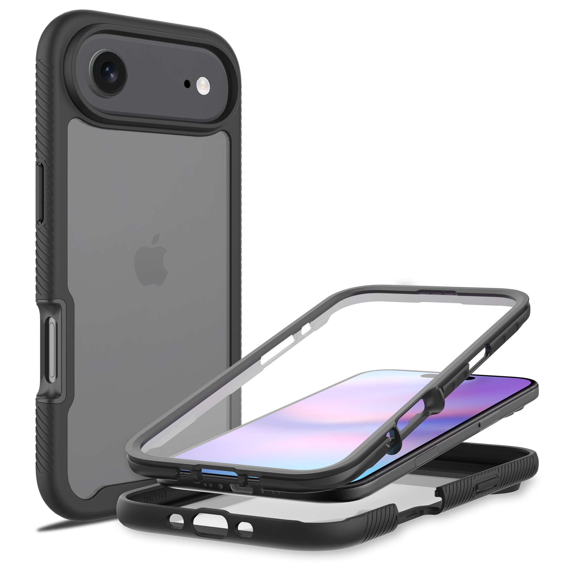 iPhone 17 Air Full Protection Case Zwart/transparant