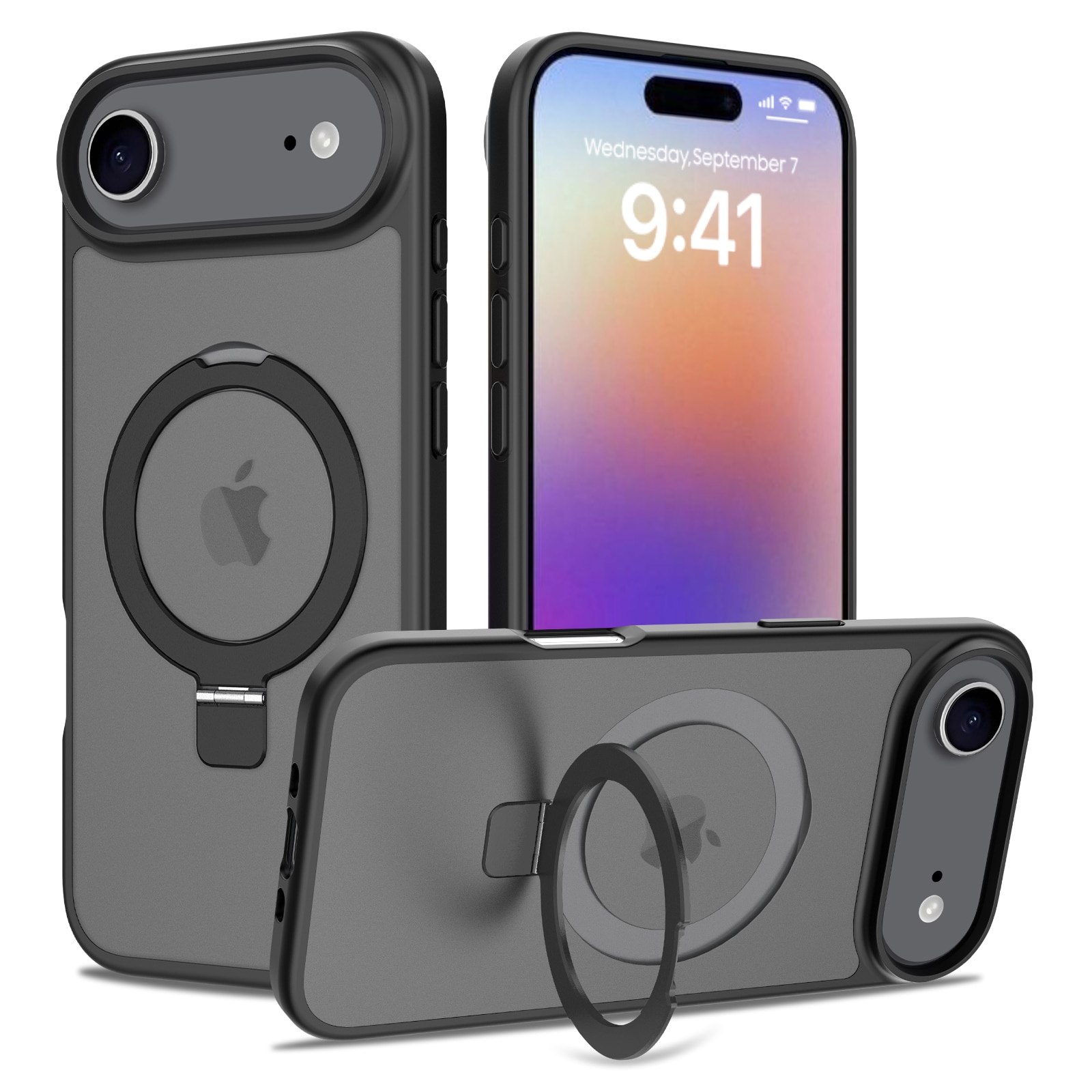 iPhone 17 Air Hybridcase Magnetic Ring Zwart