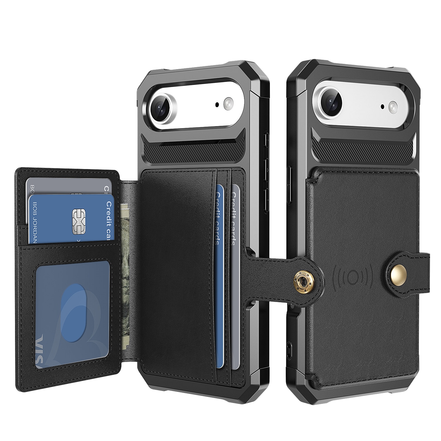 iPhone Air Tough Multi-slot Hoesje Zwart