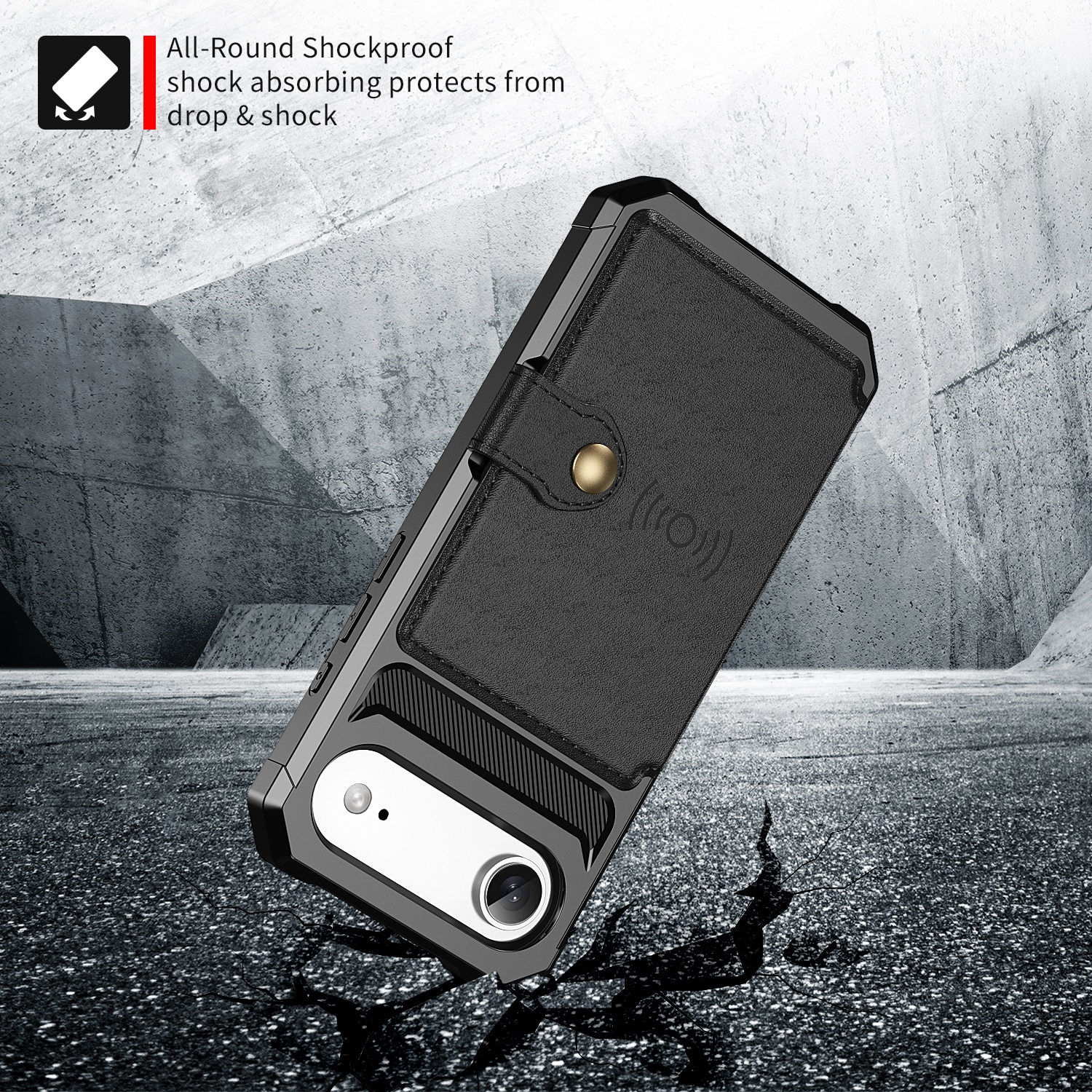 iPhone Air Tough Multi-slot Hoesje Zwart