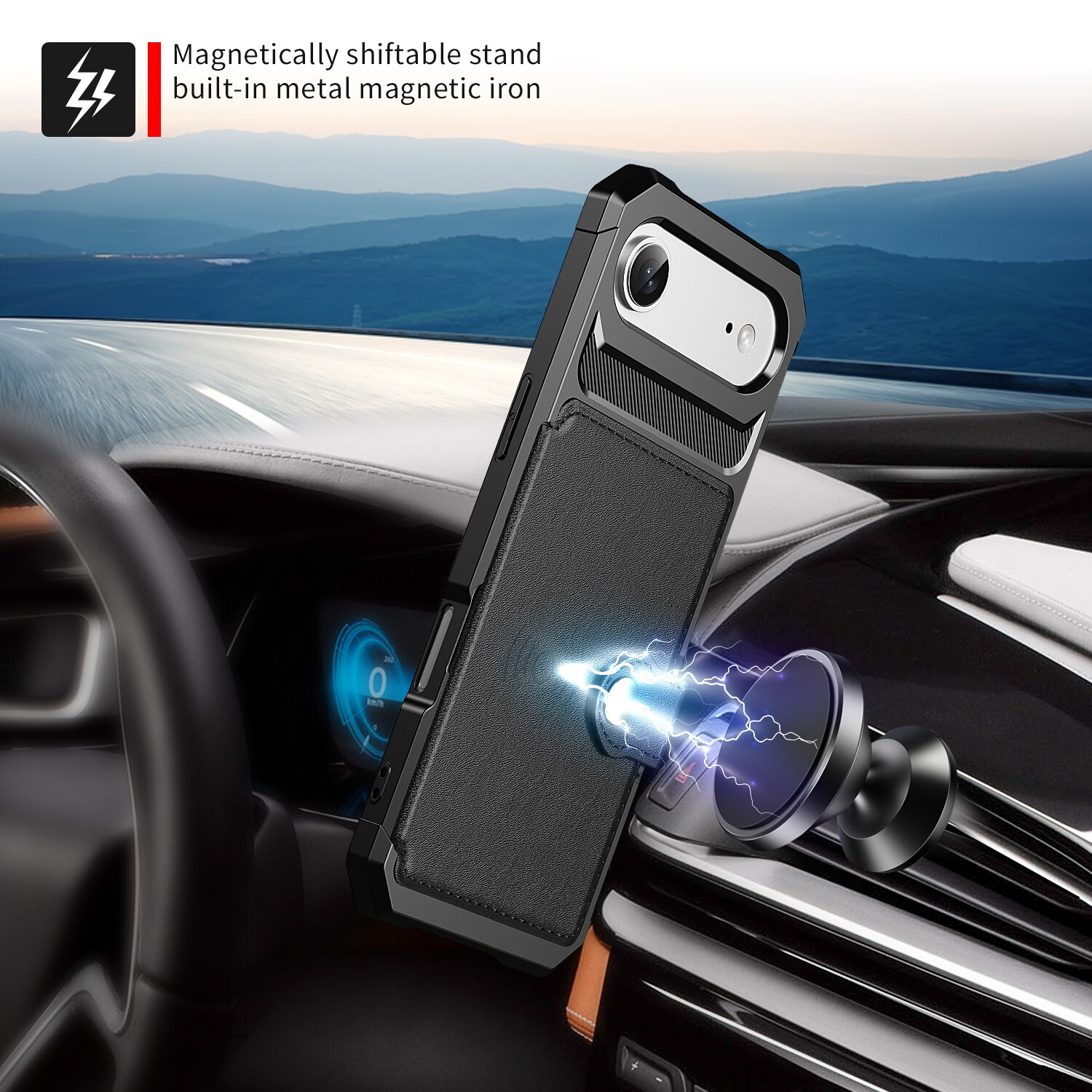 iPhone Air Tough Multi-slot Hoesje Zwart