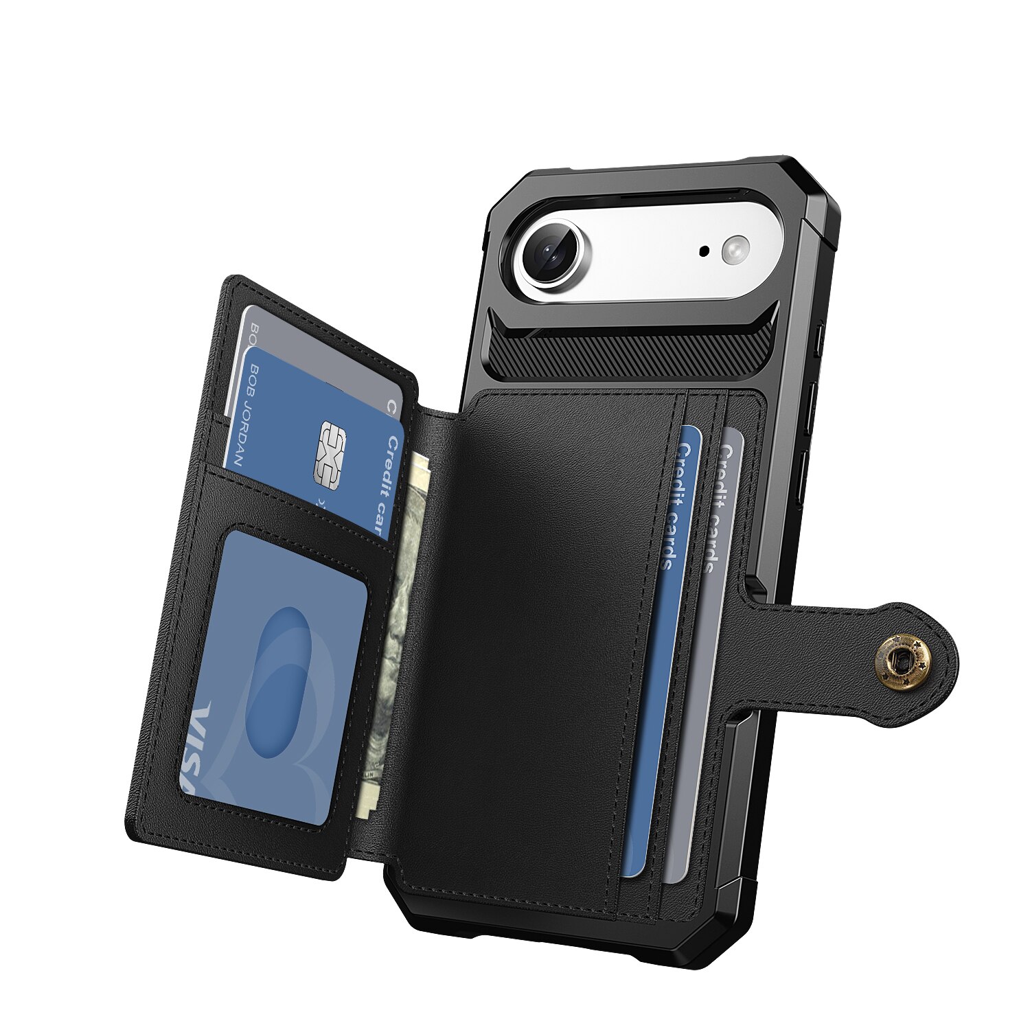 iPhone Air Tough Multi-slot Hoesje Zwart