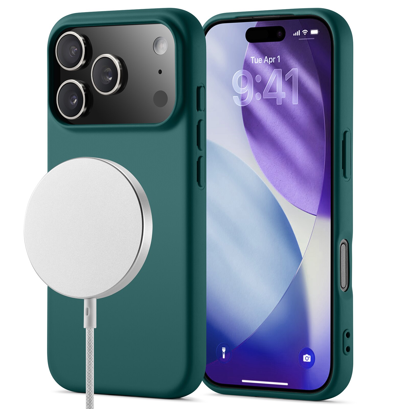 iPhone 17 Pro Max TPU Case MagSafe Donkergroen