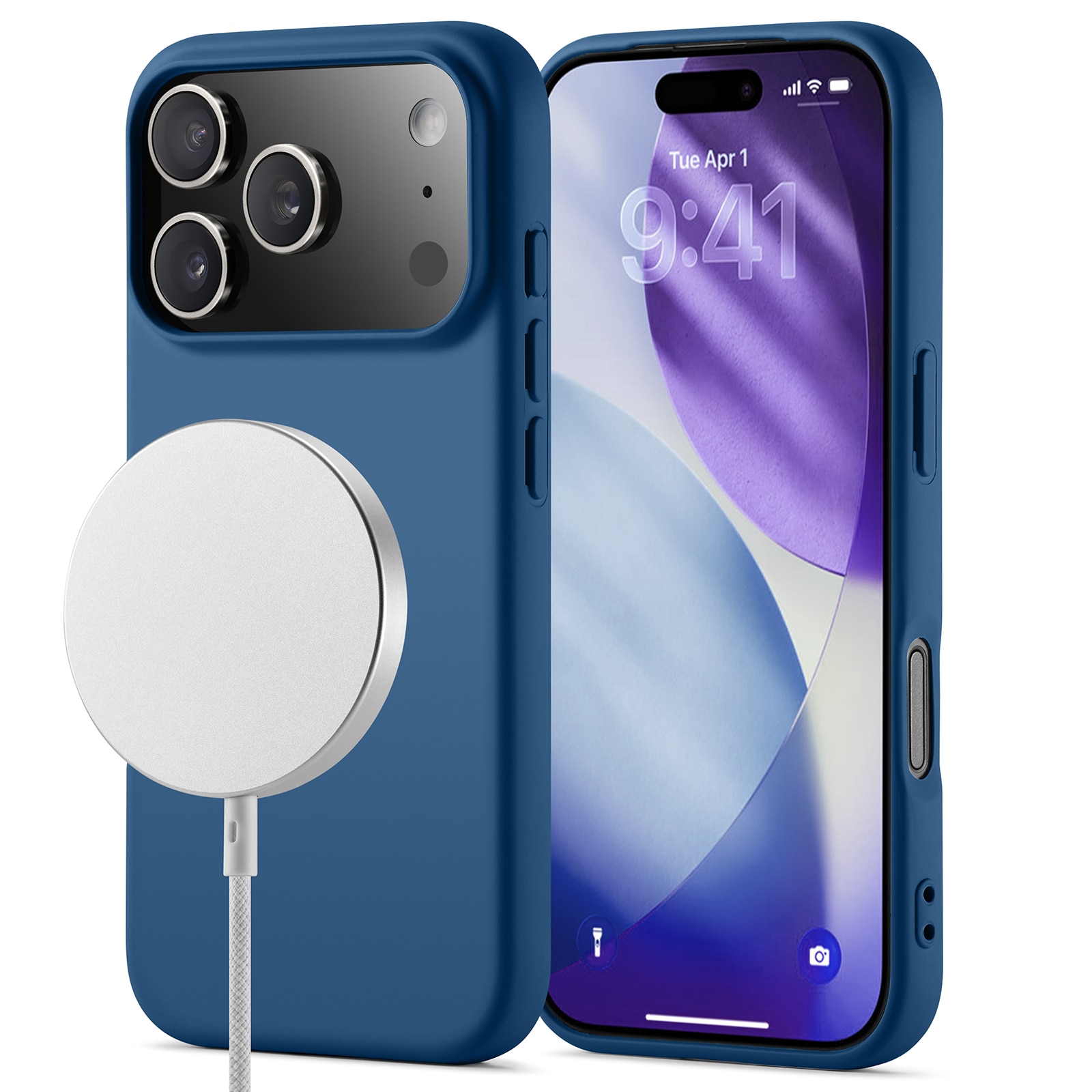 iPhone 17 Pro Max TPU Case MagSafe Donkerblauw