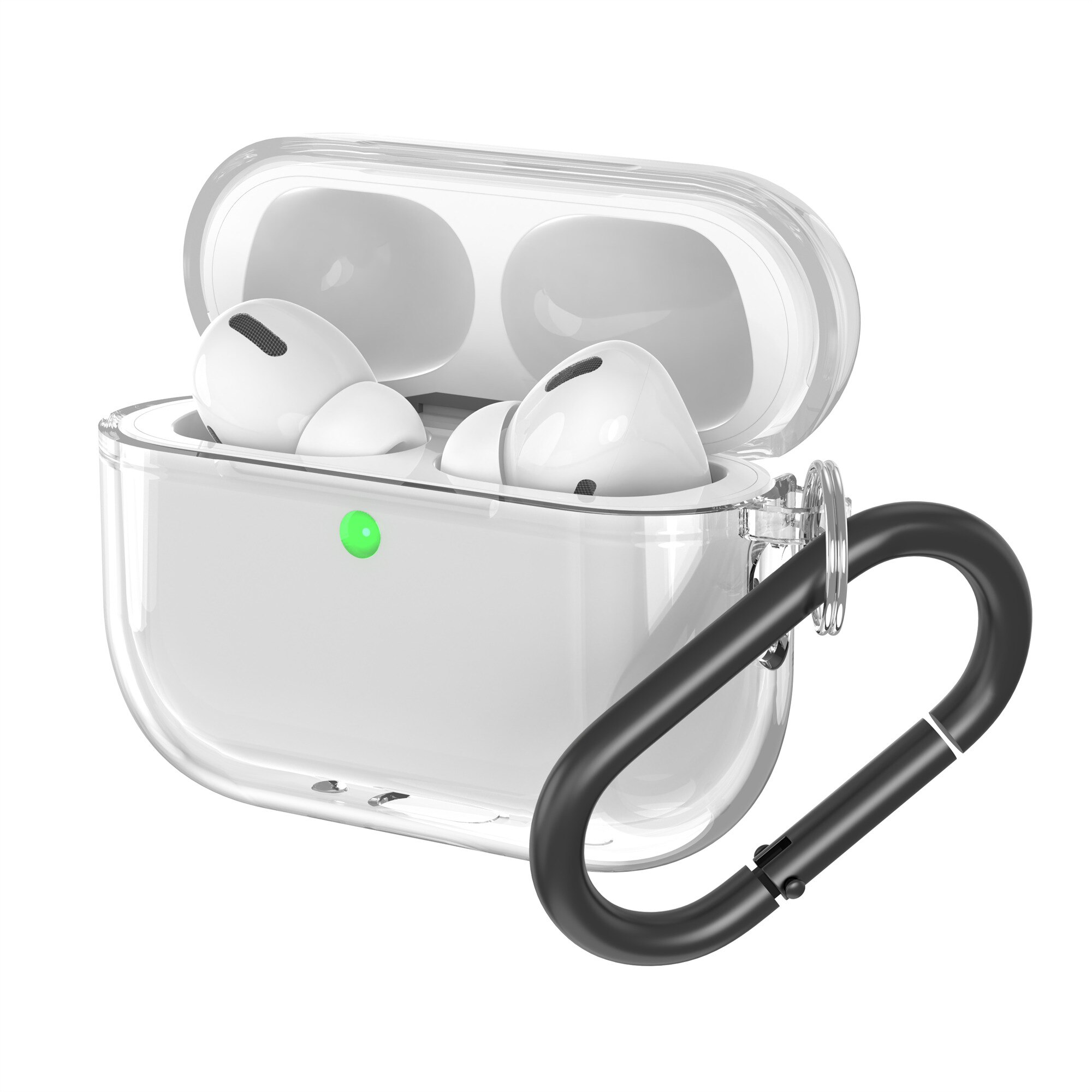 Apple AirPods Pro 3 TPU hoesje met karabijnhaak transparant