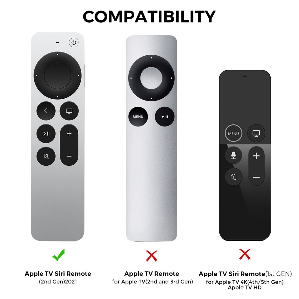 Apple TV Siri Remote 2nd Gen Siliconen hoesje Zwart