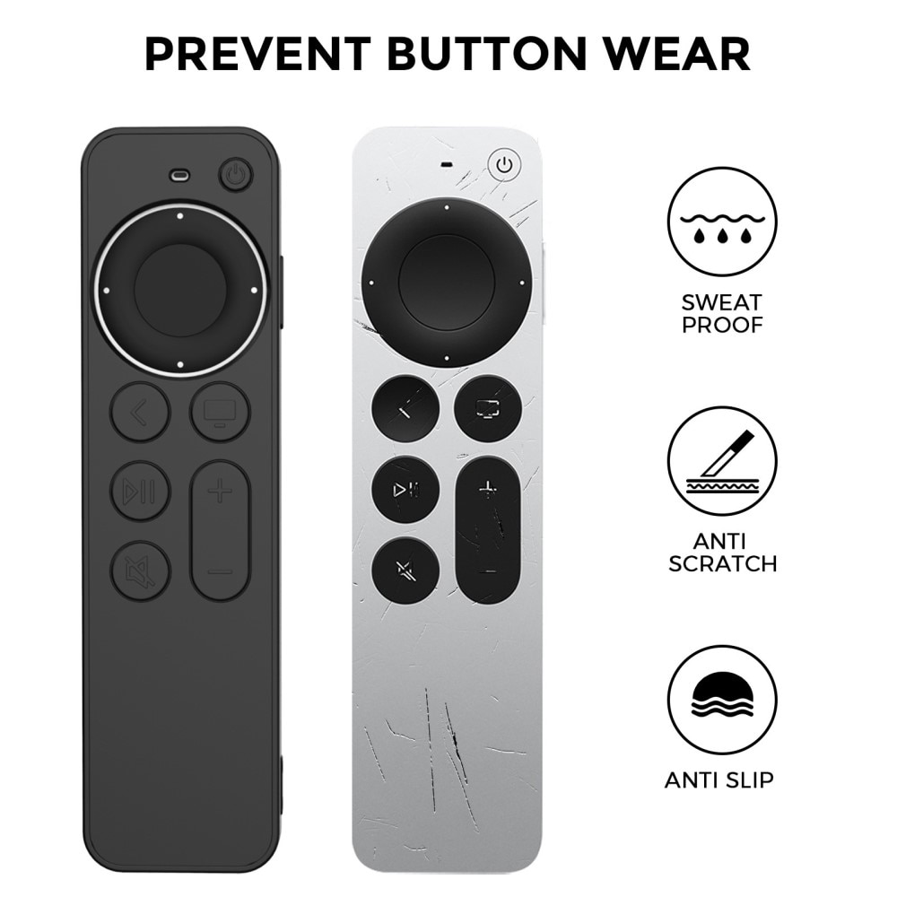 Apple TV Siri Remote 2nd Gen Siliconen hoesje Zwart