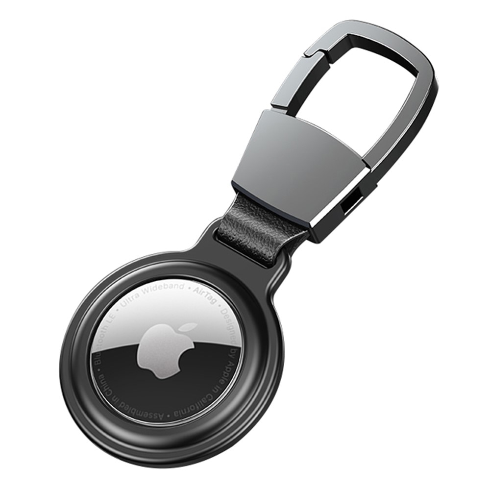 Apple AirTag Metalen hoesje met sleutelring zwart