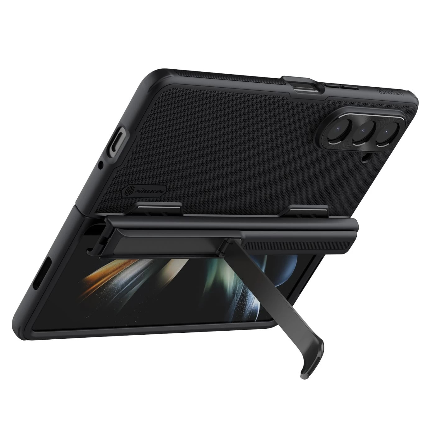 Super Frosted Shield Fold with Kickstand Samsung Galaxy Z Fold 5 zwart